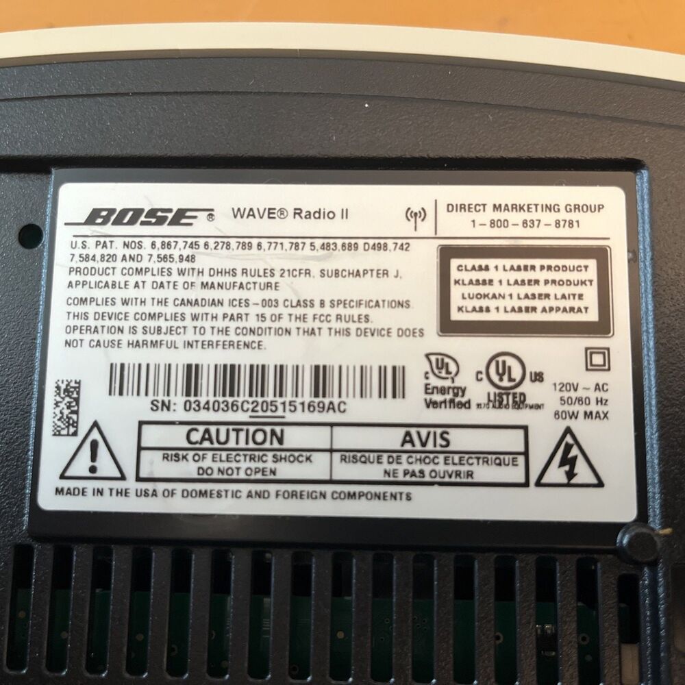 Bose Wave Radio II AM/FM Stereo Off White Clock Radio w Remote Manual Very Clean - Picture 13 of 13